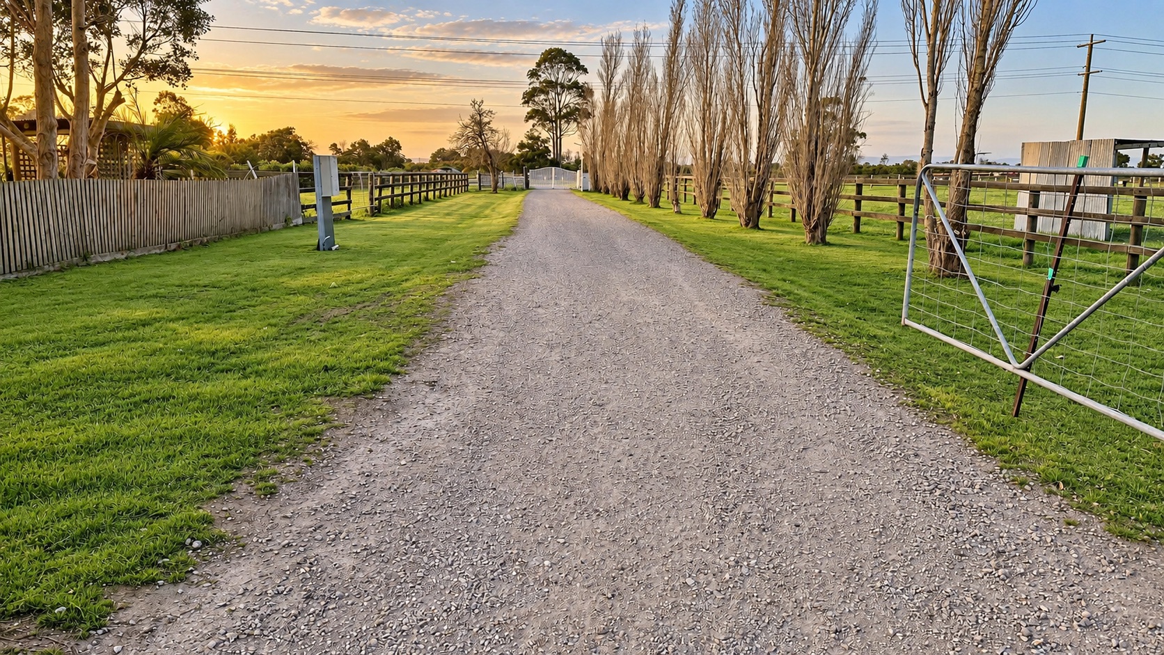Private paddock entrance and property laneway