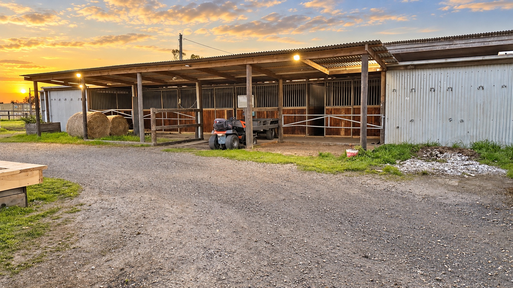 Renovated stable and tie-up area